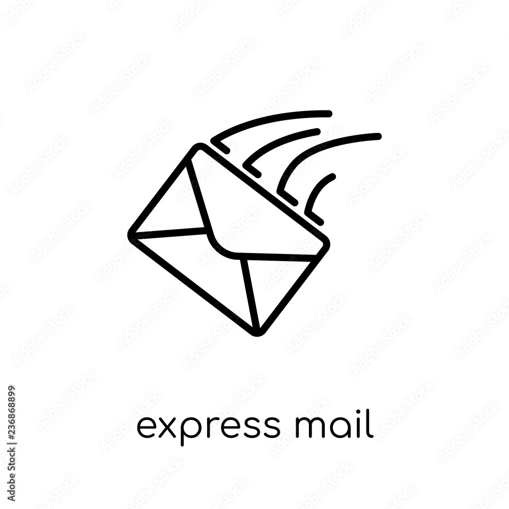 Poster express mail icon from delivery and logistic collection.