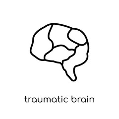 Traumatic Brain Injury (TBI) icon. Trendy modern flat linear vec