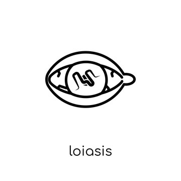Loiasis icon. Trendy modern flat linear vector Loiasis icon on white background from thin line Diseases collection