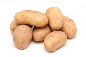 Raw potatoes pile