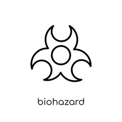 biohazard icon. Trendy modern flat linear vector biohazard icon on white background from thin line Ecology collection, outline vector illustration