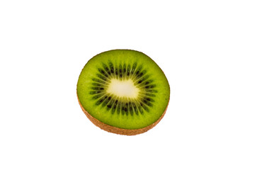 Naklejka na ściany i meble Cut kiwi fruit. Ripe Chinese fruit. Isolated on white background.