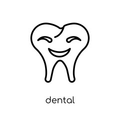 Obraz premium Dental icon. Trendy modern flat linear vector Dental icon on white background from thin line Dentist collection