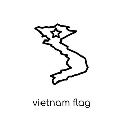 Vietnam flag icon. Trendy modern flat linear vector Vietnam flag icon on white background from thin line Country Flags collection