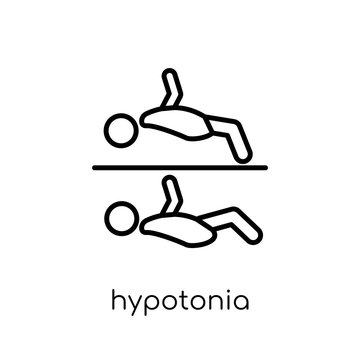 Hypotonia icon. Trendy modern flat linear vector Hypotonia icon on white background from thin line Diseases collection