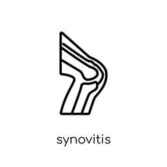 Synovitis icon. Trendy modern flat linear vector Synovitis icon on white background from thin line Diseases collection