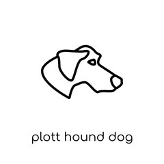 Plott Hound dog icon. Trendy modern flat linear vector Plott Hound dog icon on white background from thin line dogs collection