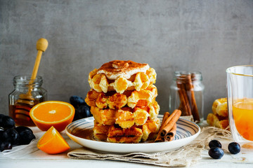 Breakfast with waffles