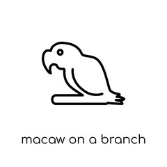Macaw on a branch icon from Brazilian icons collection.