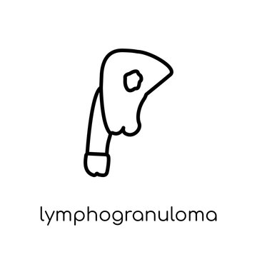 Lymphogranuloma venereum icon. Trendy modern flat linear vector Lymphogranuloma venereum icon on white background from thin line Diseases collection