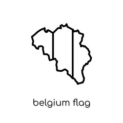 Belgium flag icon. Trendy modern flat linear vector Belgium flag icon on white background from thin line Country Flags collection