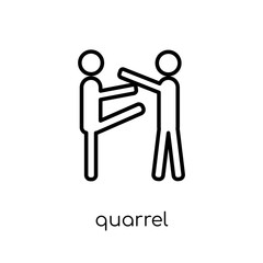 quarrel icon. Trendy modern flat linear vector quarrel icon on white background from thin line Communication collection, outline vector illustration