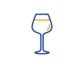 Wine glass line icon. Bordeaux glass sign. Colorful outline concept. Blue and orange thin line color icon. Bordeaux glass Vector