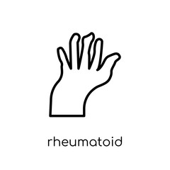 Rheumatoid arthritis icon. Trendy modern flat linear vector Rheumatoid arthritis icon on white background from thin line Diseases collection