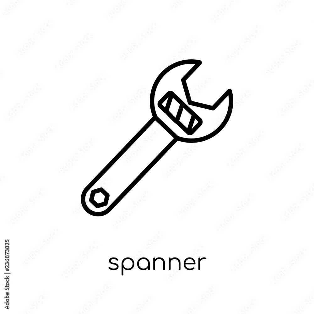 Aufkleber spanner icon. trendy modern flat linear vector spanner icon on white background from thin line const