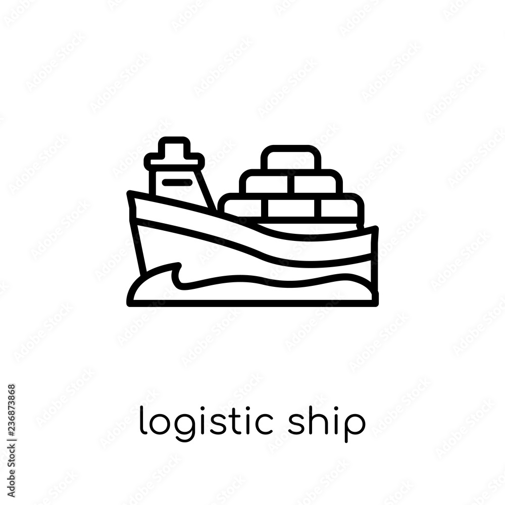 Poster logistic ship icon from delivery and logistic collection.