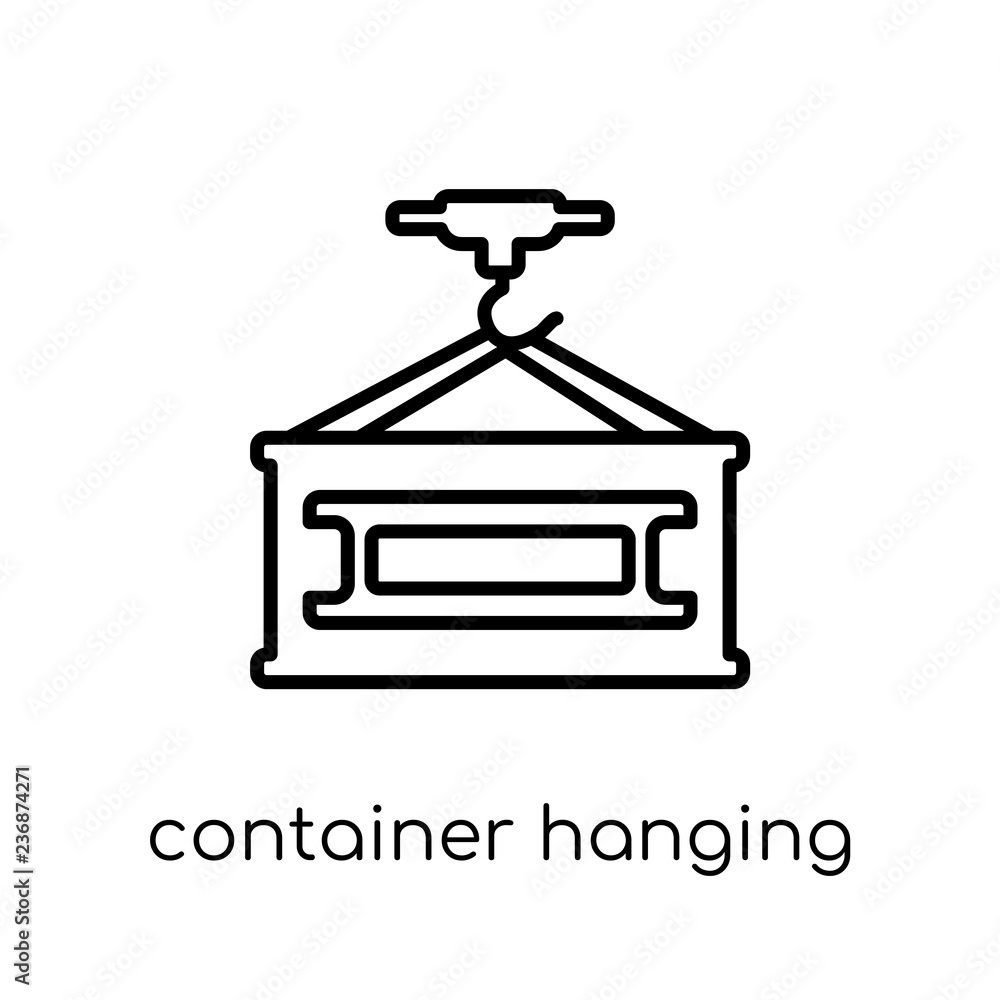 Poster container hanging icon from delivery and logistic collection.