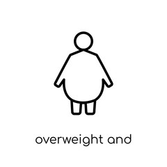 Overweight and Obesity icon. Trendy modern flat linear vector Overweight and Obesity icon on white background from thin line Diseases collection