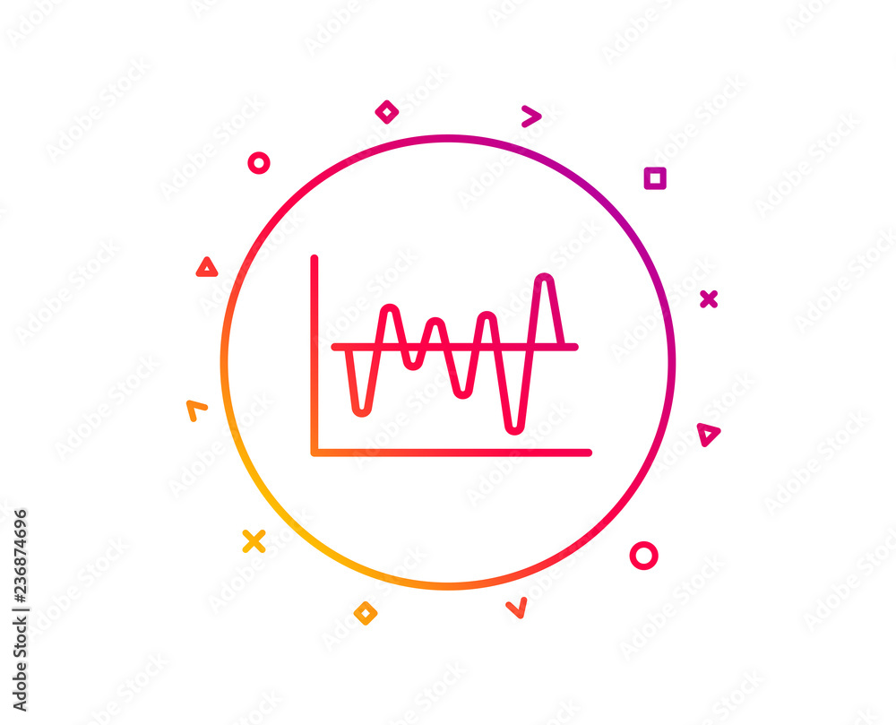 Poster investment chart line icon. economic graph sign. stock exchange symbol. business finance. gradient p