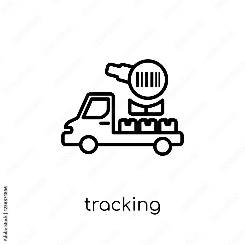Poster tracking icon from delivery and logistic collection.