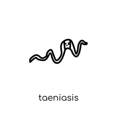 Taeniasis icon. Trendy modern flat linear vector Taeniasis icon on white background from thin line Diseases collection