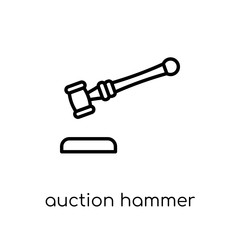 Auction hammer icon. Trendy modern flat linear vector Auction ha