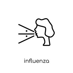 Influenza icon. Trendy modern flat linear vector Influenza icon on white background from thin line Diseases collection