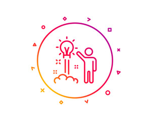 Creative idea line icon. Human launch startup sign. Inspiration symbol. Gradient pattern line button. Creative idea icon design. Geometric shapes. Vector