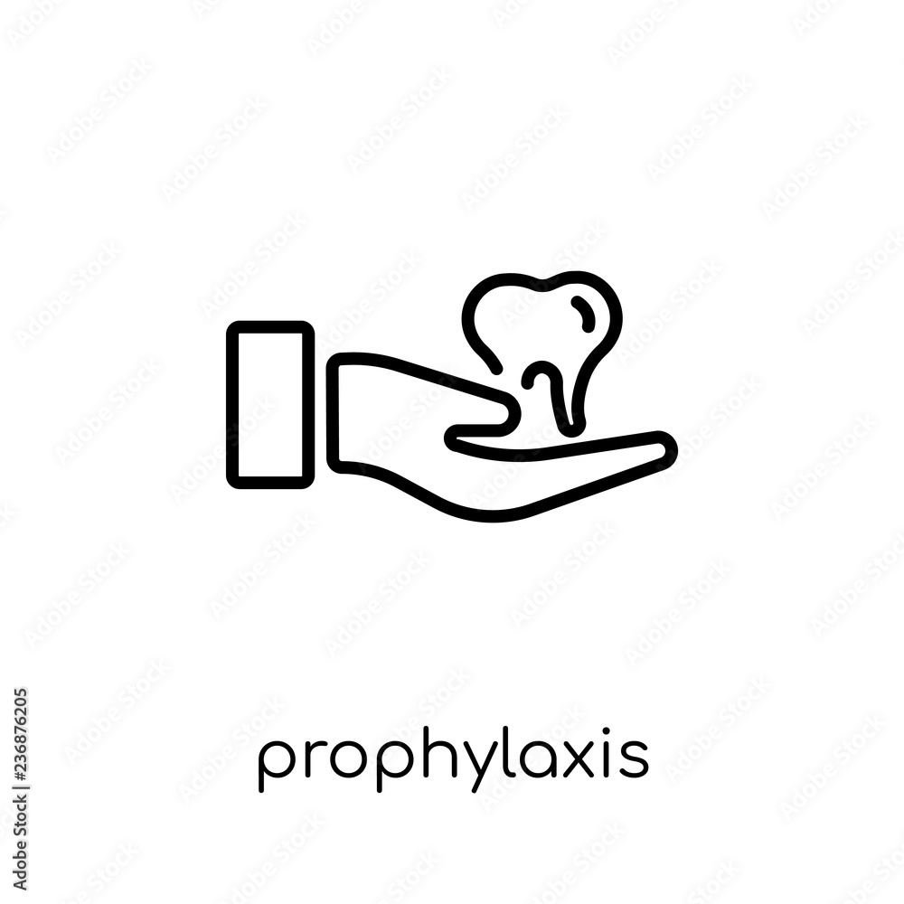 Poster prophylaxis icon. trendy modern flat linear vector prophylaxis icon on white background from thin li