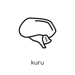 Kuru icon. Trendy modern flat linear vector Kuru icon on white background from thin line Diseases collection