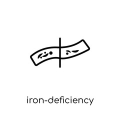 Iron-deficiency anemia icon. Trendy modern flat linear vector Iron-deficiency anemia icon on white background from thin line Diseases collection