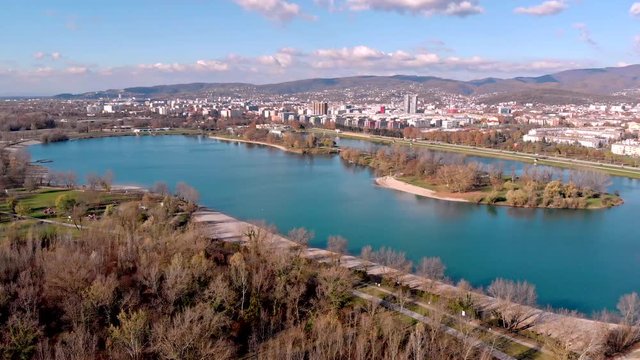 Beautiful Jarun lake in Zagreb, Croatia