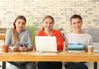 Group of teenagers studying indoors