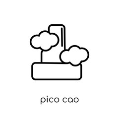 pico cao icon. Trendy modern flat linear vector pico cao icon on white background from thin line Africa Symbols collection, outline vector illustration