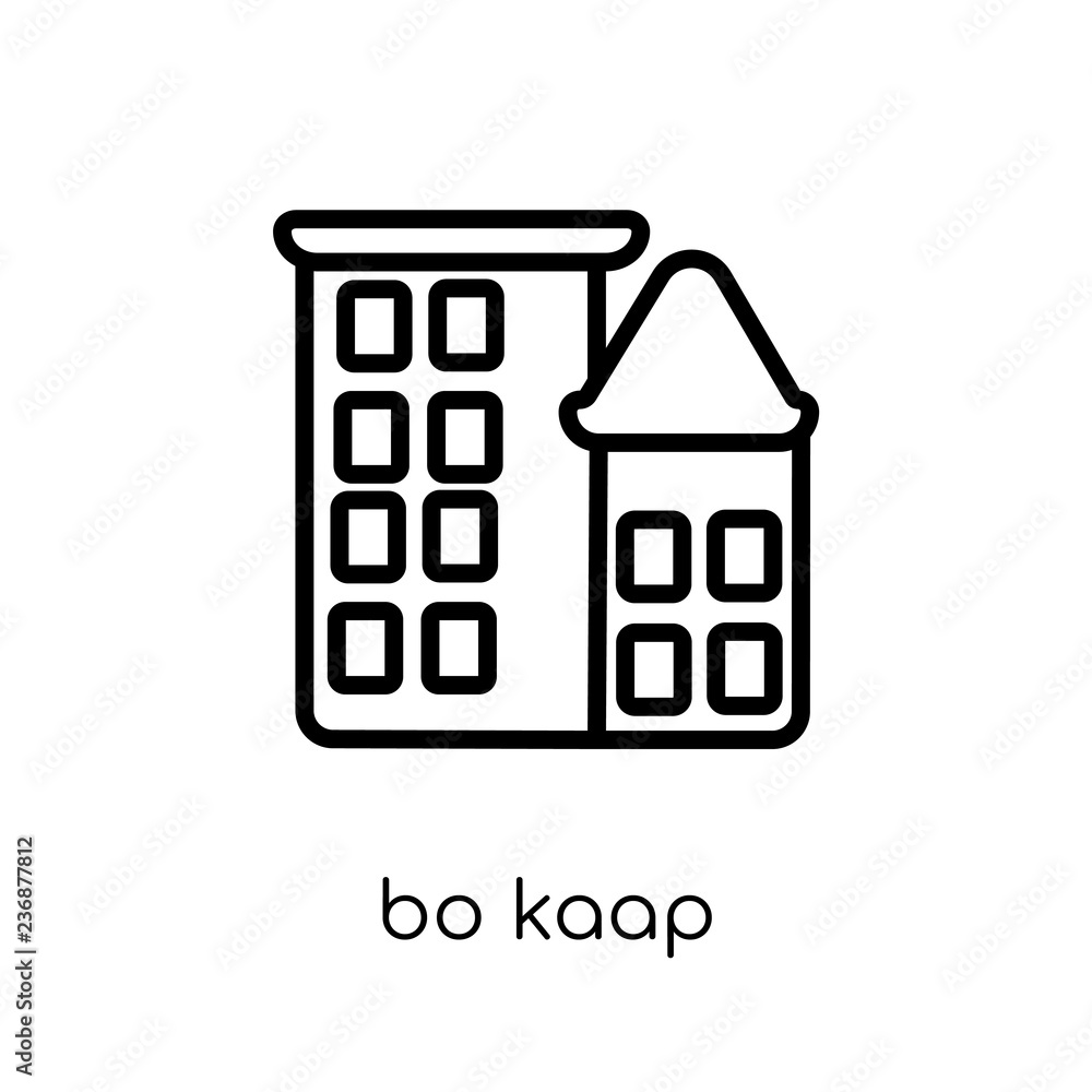 Poster bo kaap icon. trendy modern flat linear vector bo kaap icon on white background from thin line afric