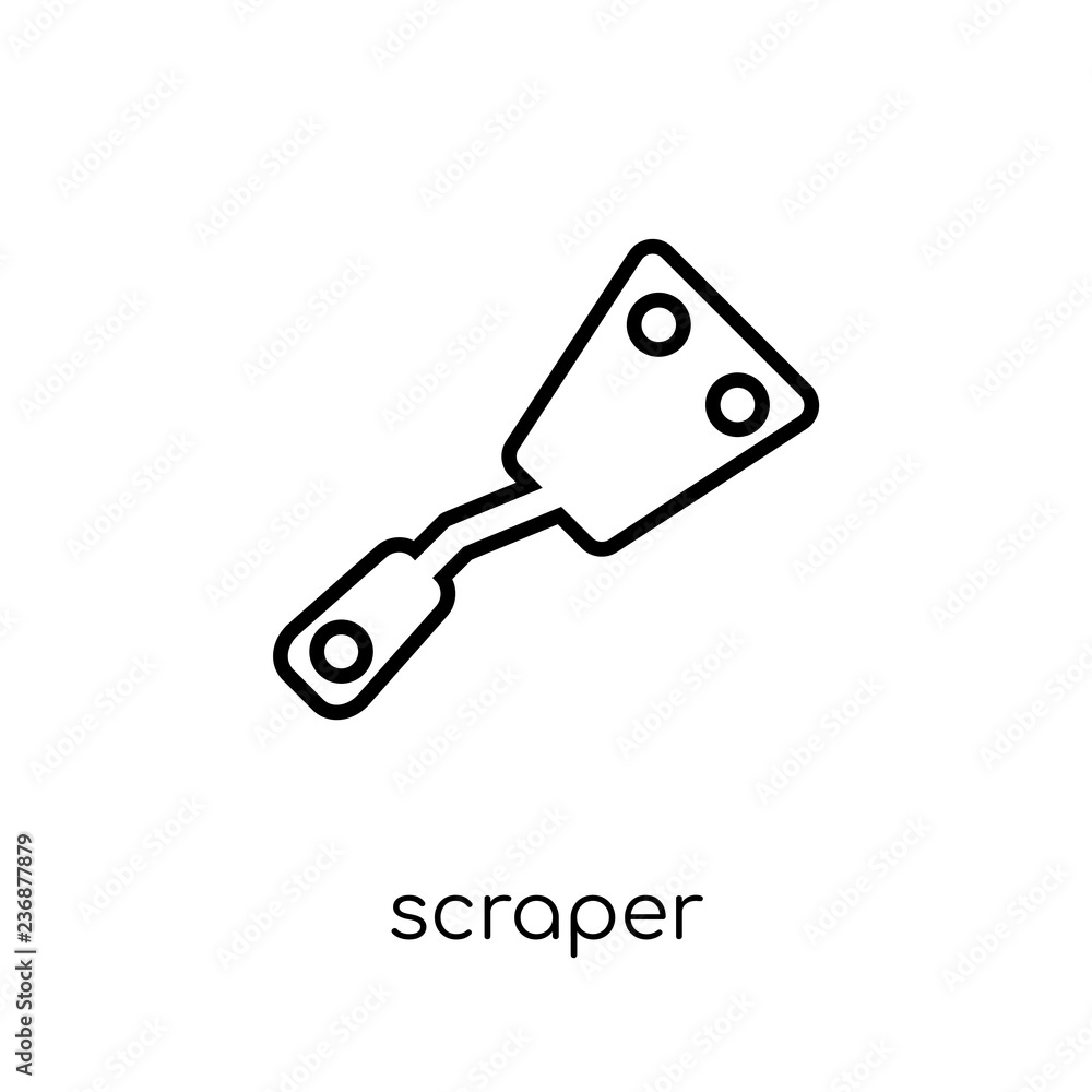 Poster scraper icon. trendy modern flat linear vector scraper icon on white background from thin line const