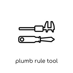 Plumb rule tool icon. Trendy modern flat linear vector Plumb rule tool icon on white background from thin line Construction collection