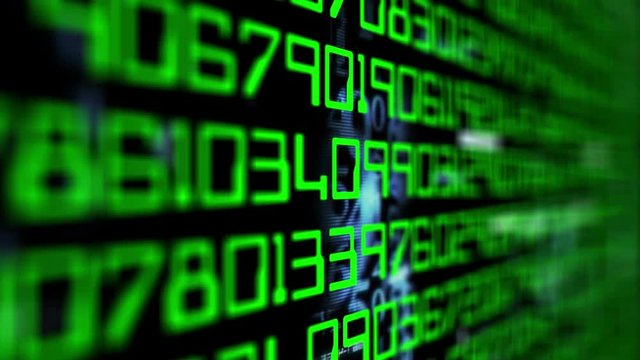 Data code on computer screen