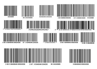 Realistic bar code icon. A modern simple flat barcode. Marketing, the concept of the Internet.