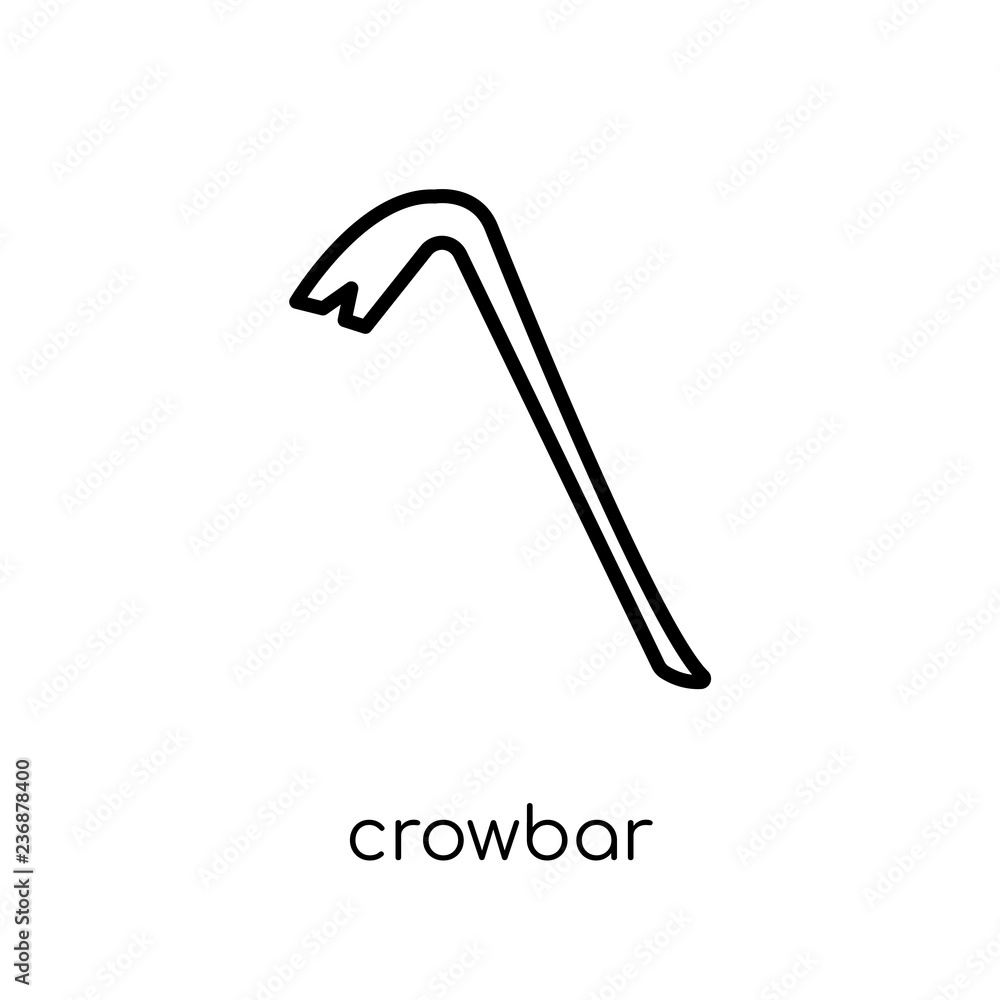 Poster crowbar icon. trendy modern flat linear vector crowbar icon on white background from thin line const
