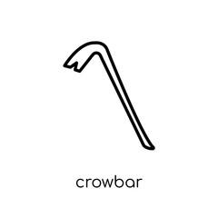 Crowbar icon. Trendy modern flat linear vector Crowbar icon on white background from thin line Construction collection