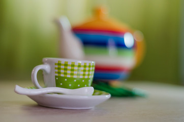 taza de te verde y negro