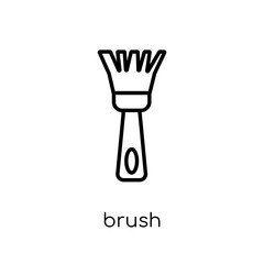 Brush icon. Trendy modern flat linear vector Brush icon on white background from thin line Construction collection