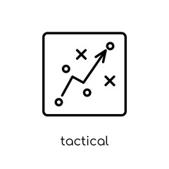 Tactical icon. Trendy modern flat linear vector Tactical icon on white background from thin line Cryptocurrency economy and finance collection