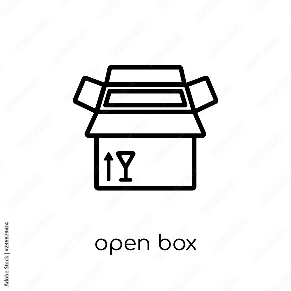 Poster open box icon from delivery and logistic collection.
