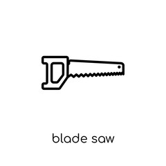 blade saw icon. Trendy modern flat linear vector blade saw icon on white background from thin line Construction collection