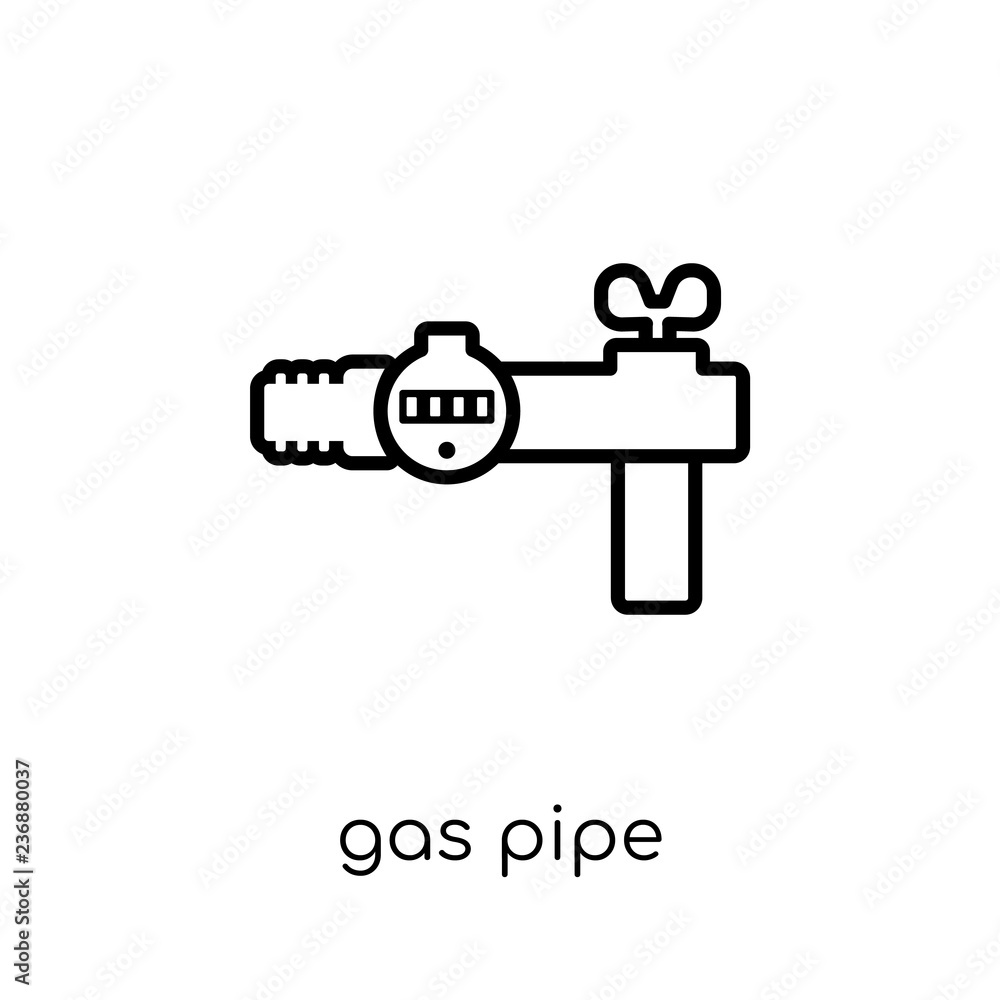 Poster gas pipe icon. trendy modern flat linear vector gas pipe icon on white background from thin line con