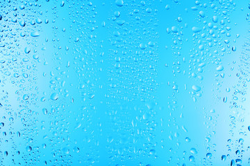 View of glass with water drops, closeup
