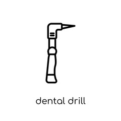 Dental drill icon. Trendy modern flat linear vector Dental drill icon on white background from thin line Dentist collection