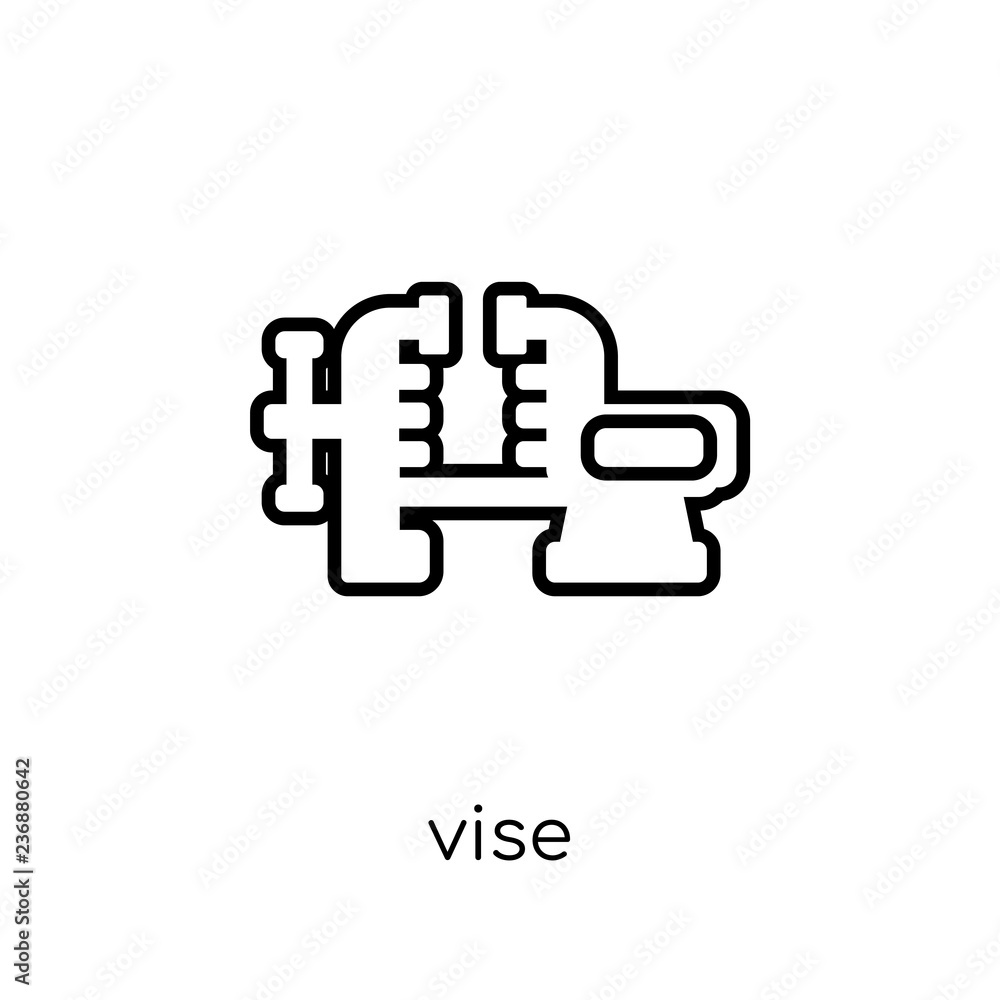 Poster vise icon. trendy modern flat linear vector vise icon on white background from thin line constructio